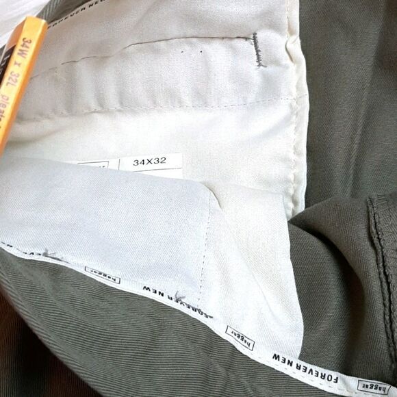 Haggar  Mens‎ Cotton  Trousers Green Pleated 34x32 NWT - Picture 5 of 7